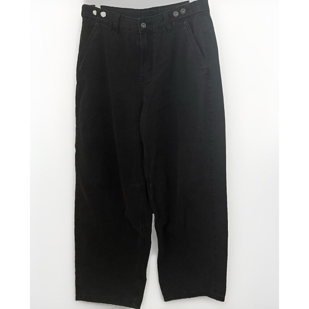 Vans Curbside Pant Womens 29 Washed Black Wide Leg High Rise Skater Baggy